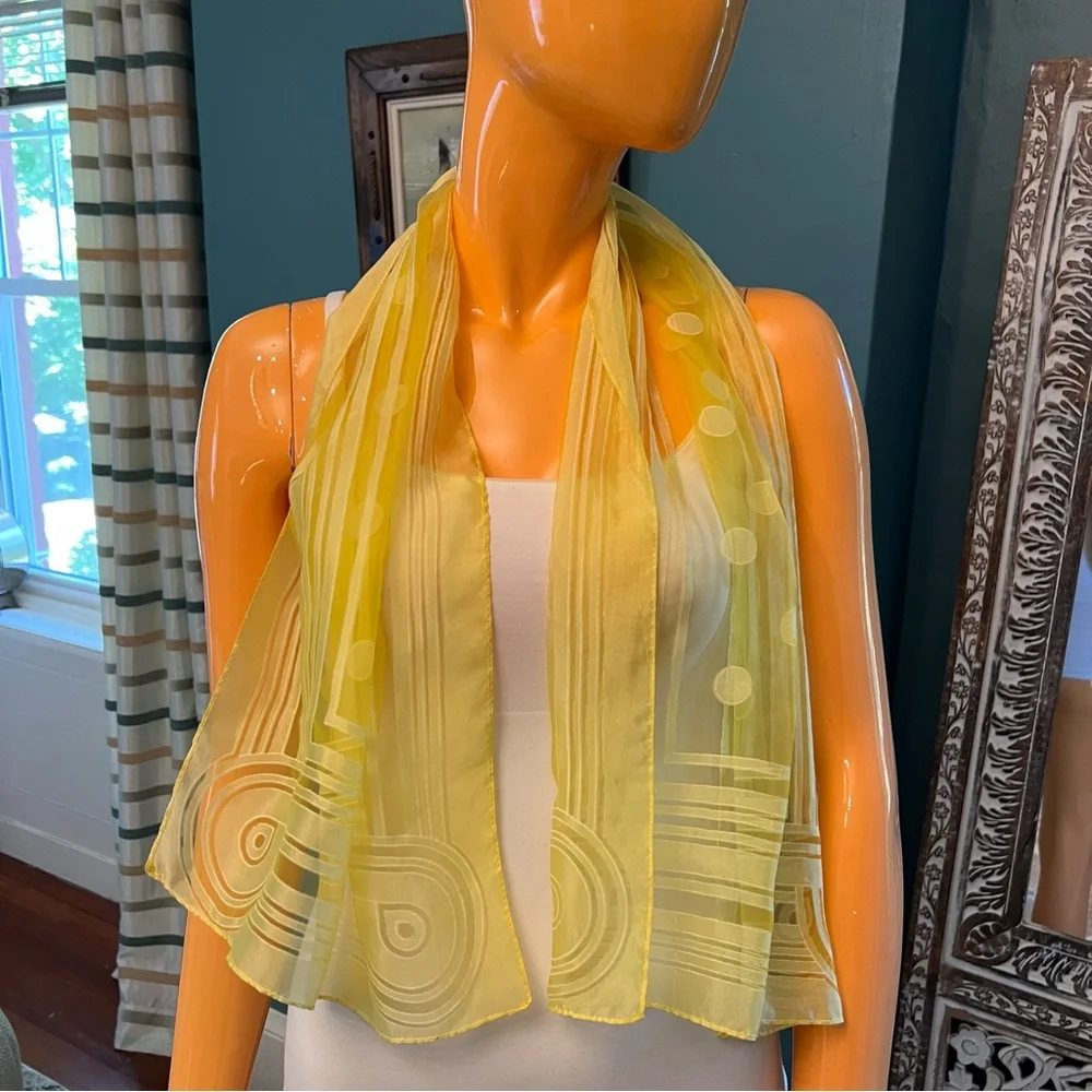 Vintage Dots and Stripes Burnout Scarf
